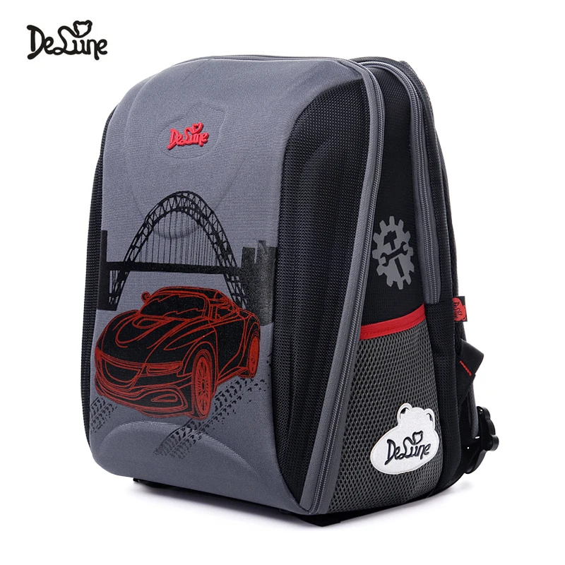 

Delune New Children's School Bag Orthopedic Backpacks Cartoon Pattern Hard Shell Backpack For Boys Primary Mochila Escolar Kids