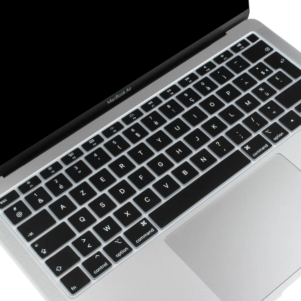 Евро французский AZERTY Мягкая силиконовая защитная накладка для клавиатуры Обложка для Macbook air 13 A1932 mac book 13,3 с сенсорным ID