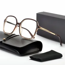 MINCL Для женщин дизайнер оптические очки по рецепту Очки кадр негабаритных квадратная оптическая рамка модные Очки с коробкой NX