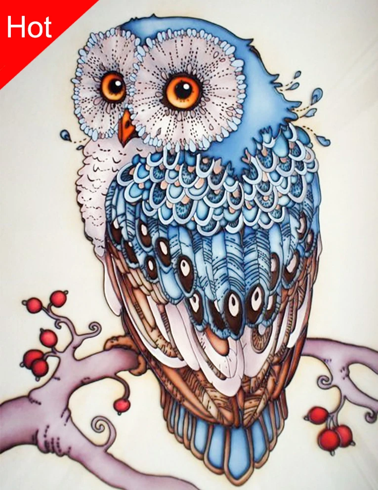 Owl DIY 5D Diamond Painting Embroidery Cross Craft Stitch Art Kit Home Decor UK 