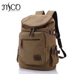 MCO Для мужчин Для женщин Холст сумки школьный рюкзак для подростков рюкзаки для мальчиков и девочек большой емкости Дорожная сумка для