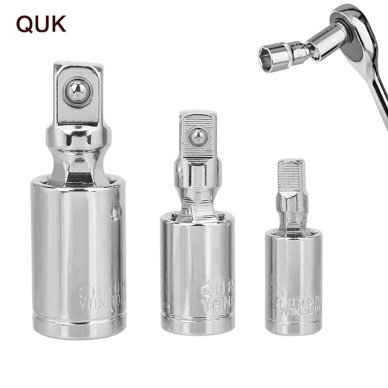 

QUK Socket Adapter Universal Joint Set Ratchet Angle Extension Bar Wrench Set Kit Sleeve for Car Motorcycle Bicycle Repair Tool