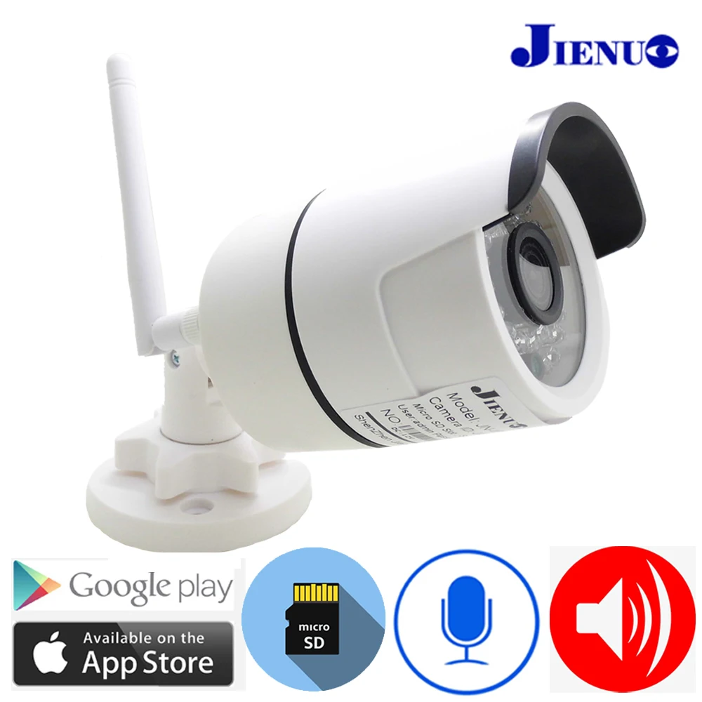 Tanie Dwukierunkowa kamera audio IP Wifi Cctv wodoodporny głośnik na podczerwień bezprzewodowy nadzór bezpieczeństwa kamera wideo 720P 960P 1080P JIENUO
