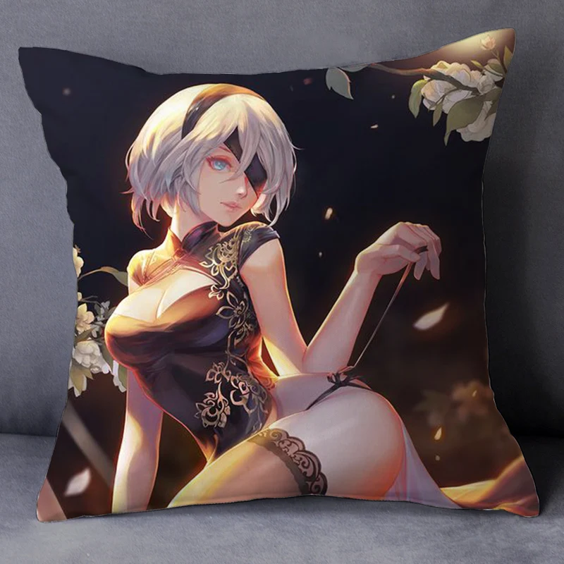 Вау! Новинка 2017 Аниме игра NieR Automata подушка симпатичный 40*40 см 3D Рисунок YoRHa 2B 2A 9S