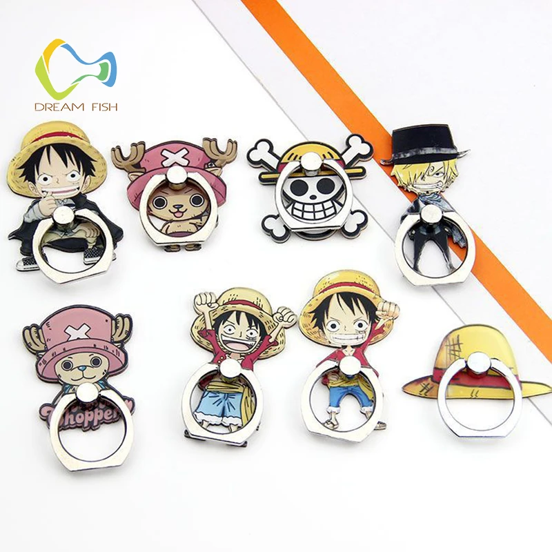 

2019 Smartphone Finger Ring Holder Acrylic Phone Buckle Multi-function Cartoon One Piece Zinc Alloy Bracket Suporte Celular