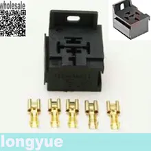 Longyue 2 шт. реле зажим крепежа основы костюм 4 и 5 pin автомобильные реле клеммы 5 pin 12 V 24 V
