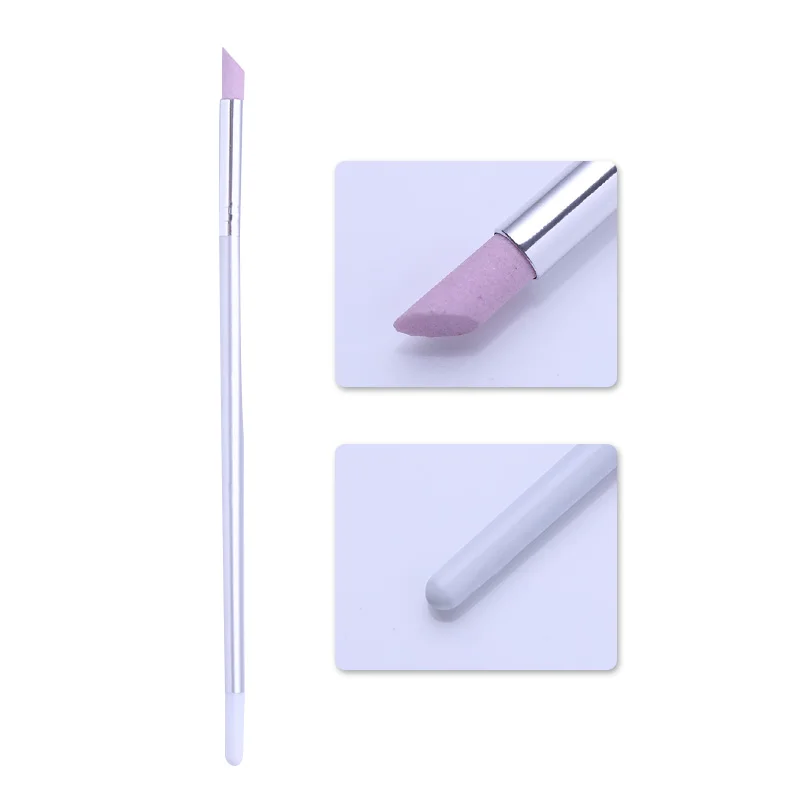 

7Pcs Nail Liner Brushes UV Gel Acrylic Painting Brush Cuticle Remove Silver Handle Copper Drawing Pen Manicure Nail Tool Kit