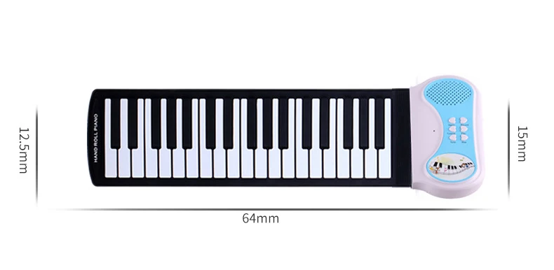 37 клавиш закатать Силиконовое пианино ролл-ап мягкая клавиатура пианино с 8 различными тонами, 6 демонстрационных песен(синий, розовый, зеленый