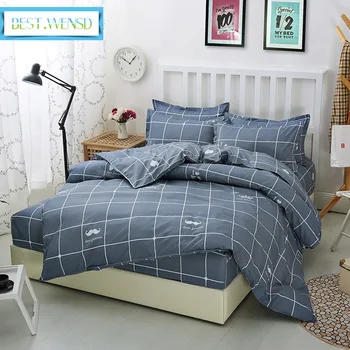 

BEST.WENSD Free shipping bed cover bedspread Fitted Sheet quality bed set duvet cover set pillowcase 3/4pc/set bedding set beard