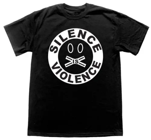 Футболка с надписью Silence is Violence Hiphop Black Lives Matter Justice 6X Common Sense | Мужская одежда