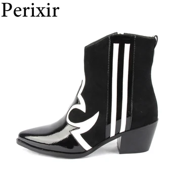 

Cowgirl Women Boots Autumn Winter Printing Ankle Boots Female Western Boots Cowboy Boots Zipper Pointed Toe Casual Ladies Botas