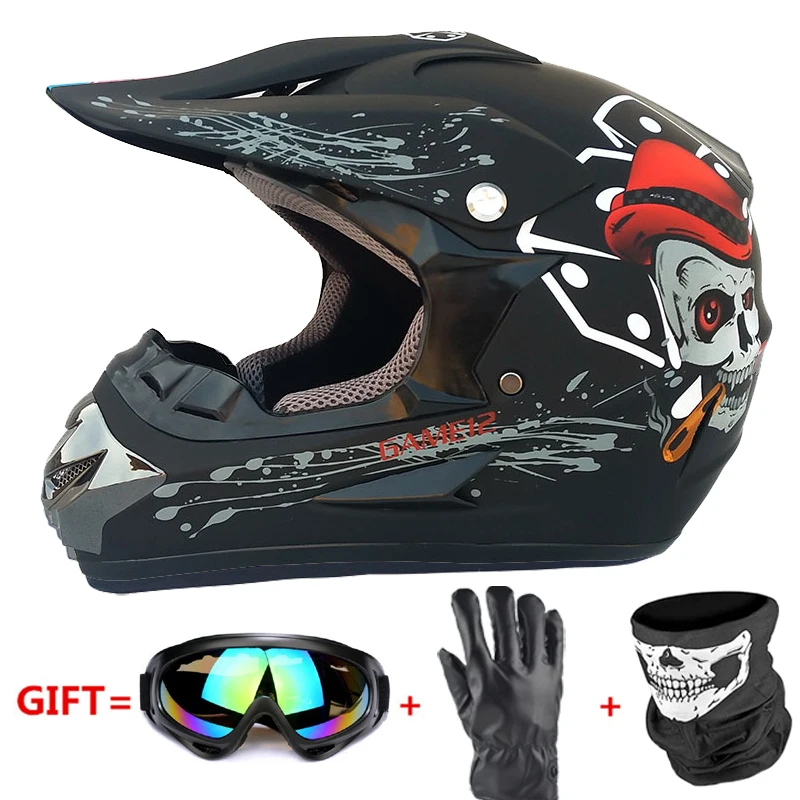 Мотоциклетный шлем полное лицо Casco Moto внедорожный шлем ATV Dirt Bike горные MTB DH Capacete Moto очки шлем для мотокросса - Цвет: mattle 4