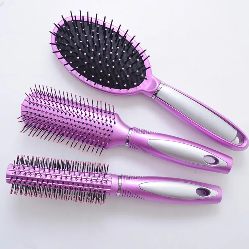 

1Set Salon Detangling Hair Brush Set Tangle Free Cushion Massage Comb Paddle Brush Soft Bristles