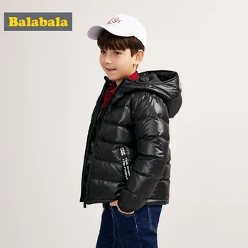 

Balabala Boys Quilted Lightweight Down Jacket with Full Zip Hooded Puffer Jacket with Zip Pocket in 100% Silky Polyester Lined