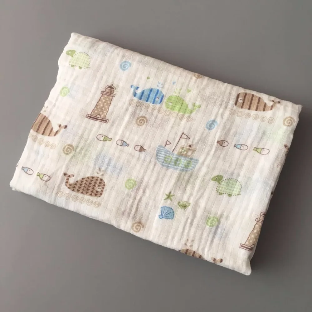 120x120 см двойной слой муслин марлей шарф Детские Полотенца Новорожденный ребенок пеленание Полотенца дышащая Одеяло для детские