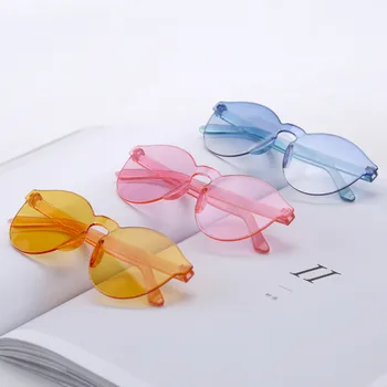 

GUANGDU Kids Sunglasses Children Round Vintage Jelly Colored Sun Glasses Boys Girls Interesting Children's Gift Eyewear UV400
