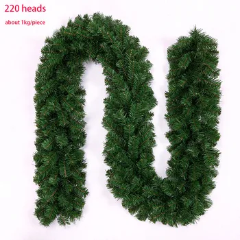 

HAOCHU 2.7m Rattan Christmas Decor Green Ribbon Garland Display Window Shoppe Market Supplies Artificial String Door Wall DIY