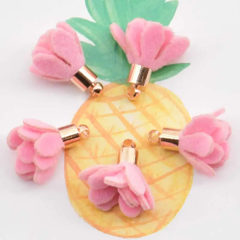 2018 (10pcs/lot)15mm Length Gold South Korea velvet Tassel For Diy Keychain Cellphone Straps Purses Jewelry Charms Accessories
