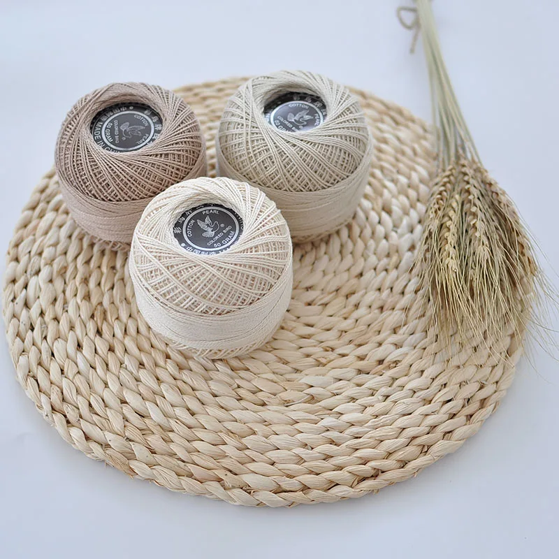 

50g/ball 5# 100%Cotton Lace Yarn Baby Cup Mat Cotton Thread Absorb sweat breathe freely Soft and smooth