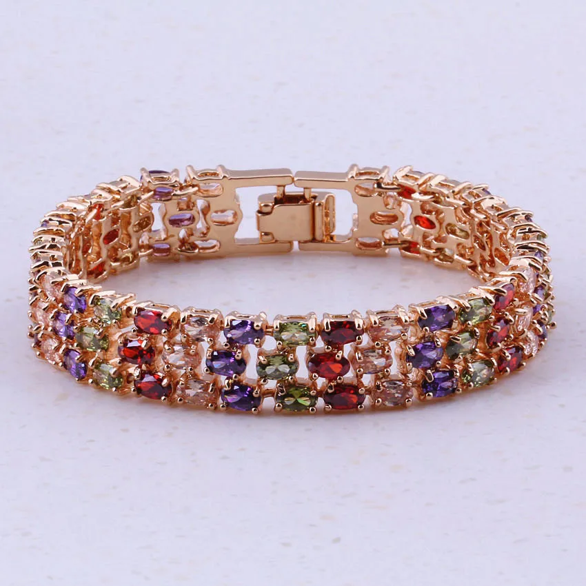 High Quality Multicolor Created Multigem Yellow Gold Color Trendy Charm
