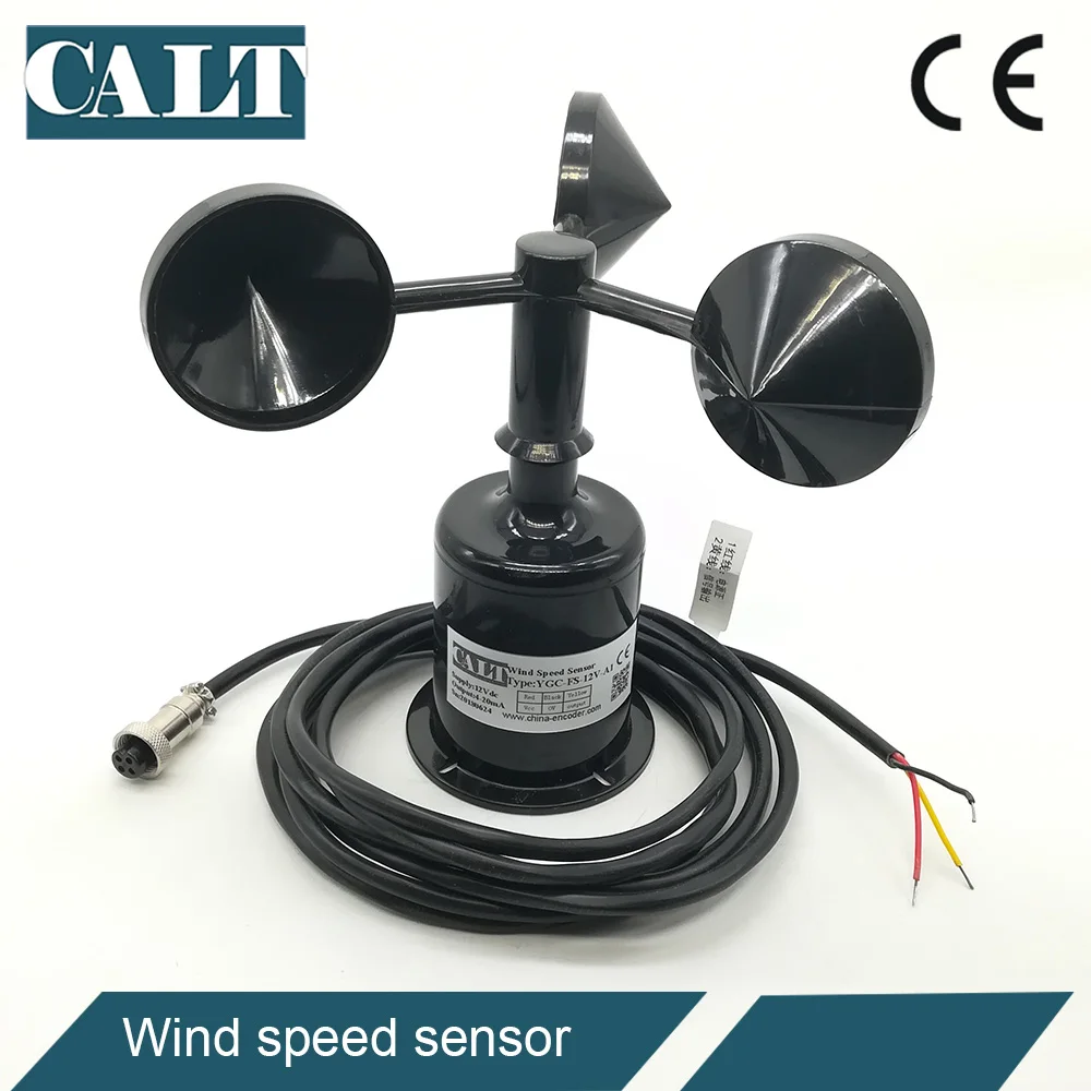 CALT 12 24 Vdc 3 чашки датчик скорости ветра Анемометр аналоговый 4-20mA цифровой RS485 Rs232 modbus Скорость Ветра Измерительный прибор