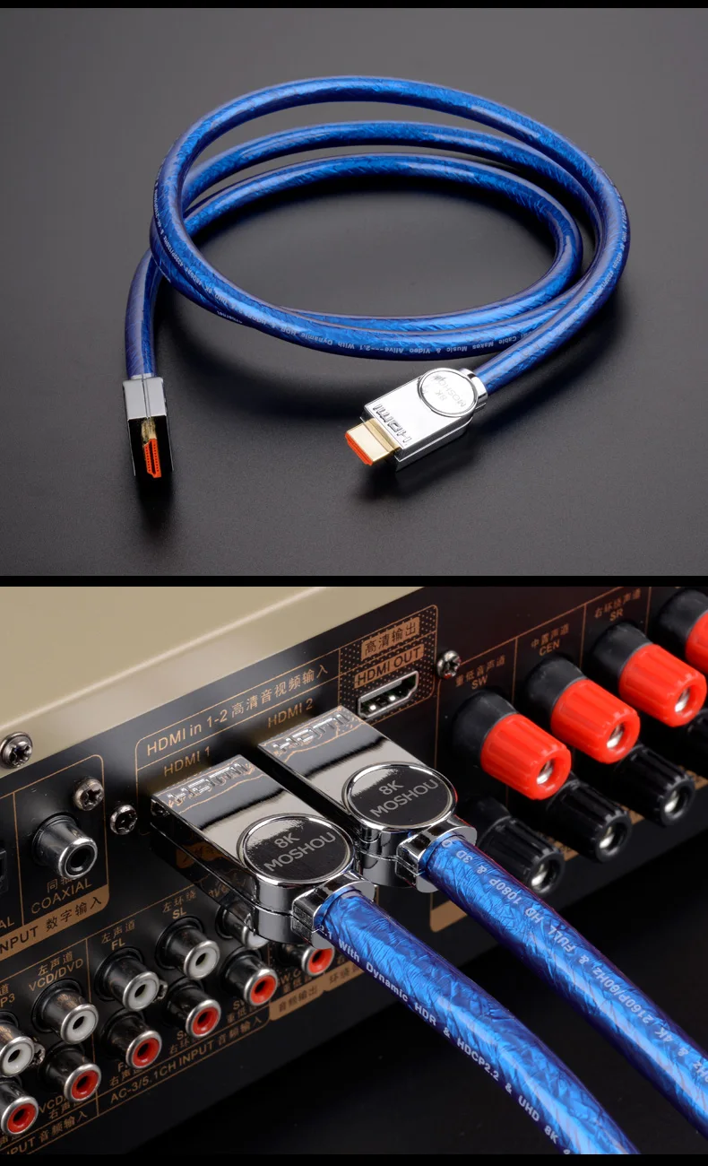 MOSHOU настоящий HDMI 2,1 кабель Ultra-HD(UHD) 8 K HDMI 2,1 кабель 48Gbs с аудио и Ethernet HDMI шнур 1 м 2 м 5 м 10 м 15 м 20 м HDR 4:4:4