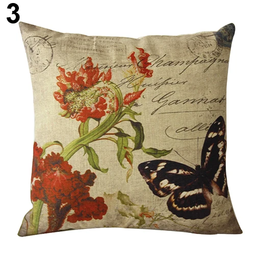 

Vintage Linen Flower Print Throw Cushion Case Pillow Case Cover Store 48