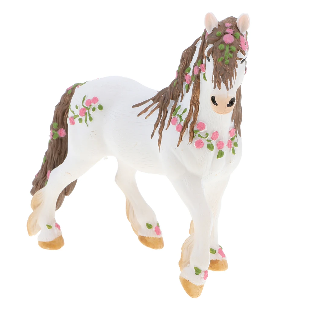 Lifelike 5'' Elven Horse Action Figure, Plastic Animal Model Figurine Kids Toy Home Decor