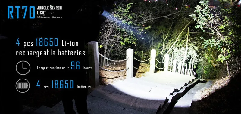 Imalent RT70 5500lm Magnetic LED Rechargeable Flashlight 903m 18650 Jungle Search Light IP68 Portable Flashlight (4)