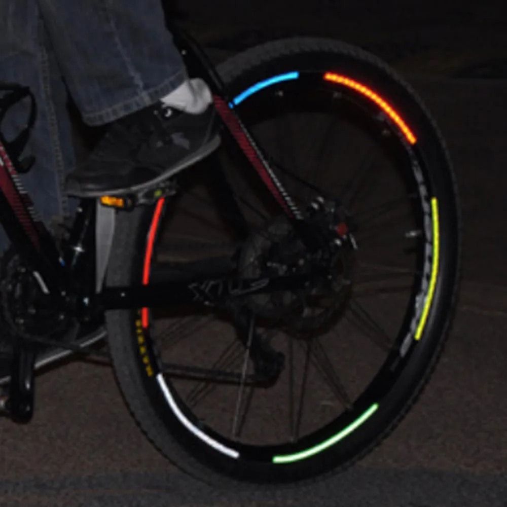 5 шт./упак. светоотражающие наклейки для велосипедов обода колеса велосипеда аксессуары флуоресцентная наклейка Светоотражающая наклейка для спорта на открытом воздухе