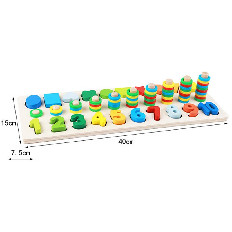 Дети Количество номеров соотвествующая доска деревянный Цифровой Форма матч игрушечные лошадки 3D головоломки детские математические обучение по методу Монтессори