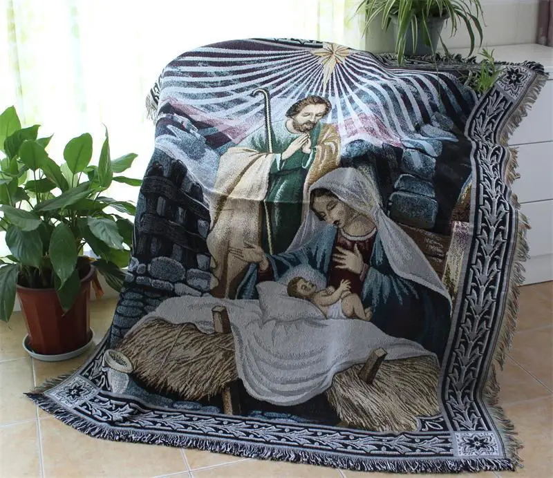 New Jesus Knit Chair Sofa Towel Home Sofa Throw Blanket