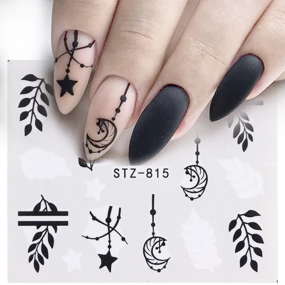 Flower Vine Nail Water Sticker Decals Leaf Lace Design Slider Nail Art Decoration Sticker DIY 1pc