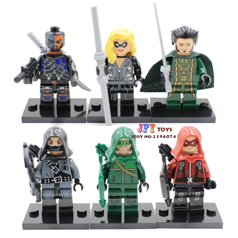

Single Sale superhero Green Arrow deathstroke dark Arrow black canary building blocks bricks toys for children brinquedos menino