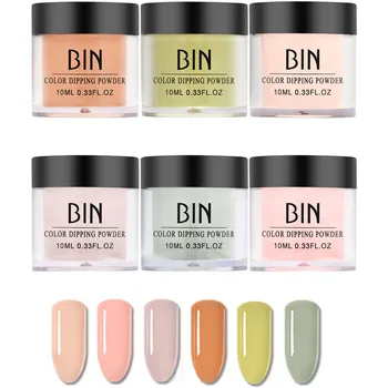 

2019 New Fashion 7PCS Nails Dip Powder Without Lamp Cure Natural Dry Nail Art Powder with Brush Maquiagem Drop Shipping