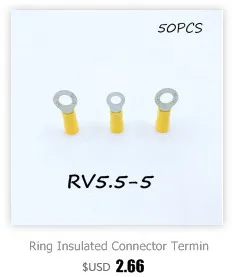 Кольцевой изолированный соединитель клеммный блок 100 шт. RV1.25-3 красный кабель провода электрический обжимной Терминатор a.w. G 22-16 колпачок