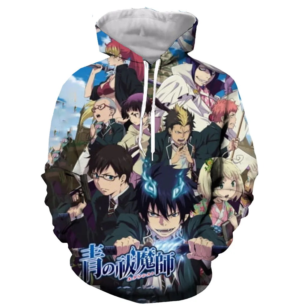 Anime Blue Exorcist funny 3D printed men women hooded hoodie sweatshirt fashion graphic hoodie casual streetwear pullover hoodie