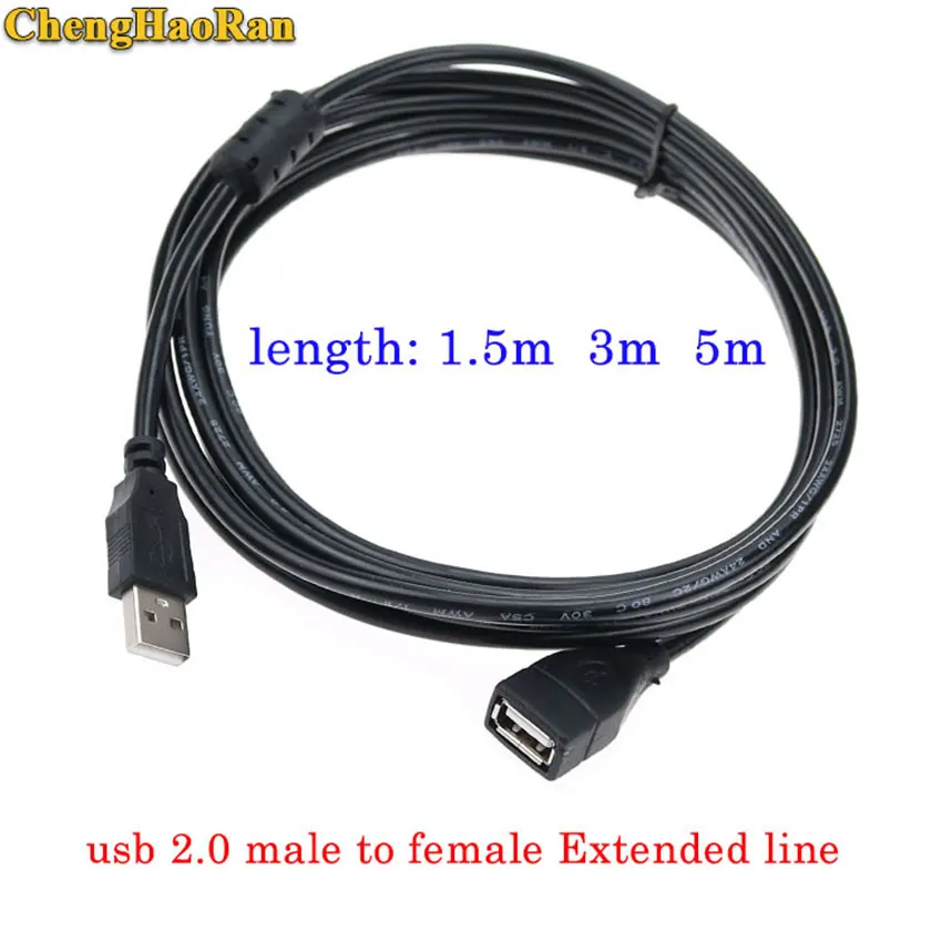 ChengHaoRan 1 м/3 м/5 m USB 2,0 мужчина к f-удлинитель удлинитель кабеля провод линии