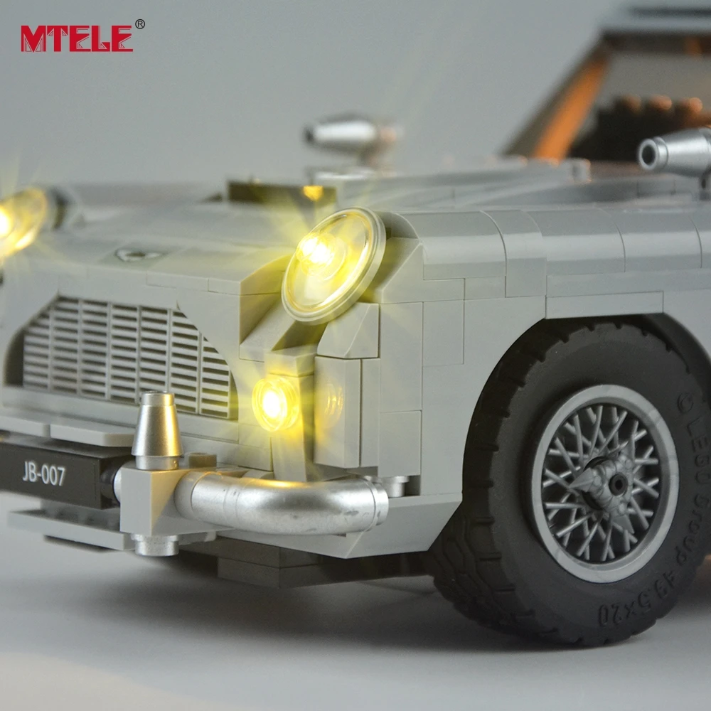 MTELE светодиодный светильник комплект для 10262 Creator Jame Bond Aston Marting DB5 светильник совместим с 21046(не включает модель