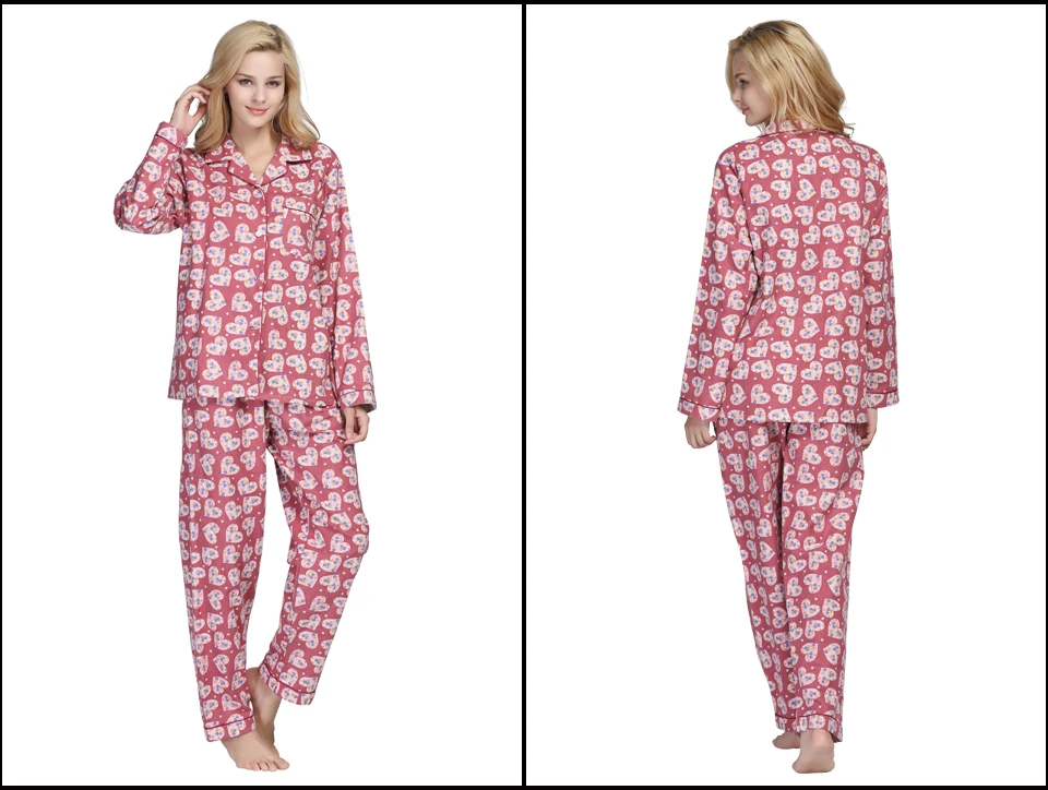 Tony& Candice, женские пижамы, хлопок, Осенний фланелевый пижамный комплект для девочек, женская ночная рубашка с длинным рукавом, мягкая Пижама