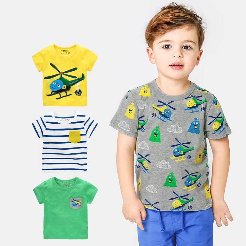 

2019 Summer Baby Boys Tops Short Sleeve T Shirt Toddler Girls Cotton T-shirts Children Tees Kids Clothes For 2-8 Y
