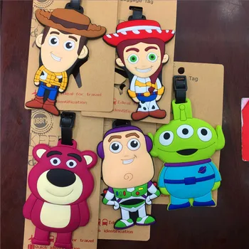 

2018 Real Travel Accessories Cartoon Luggage Tag Toy Story Astronauts Woody Third Seed Shape Silica Gel Portable Suitcase Label