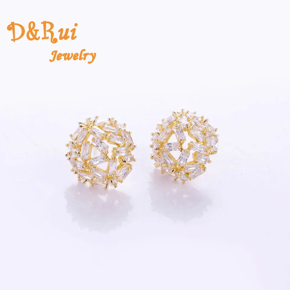 

Gold Color Stud Earrings Korean Flower Statement Crystal Earring Female Elegant Earing Wedding Jewelry Dress Accessories 2019