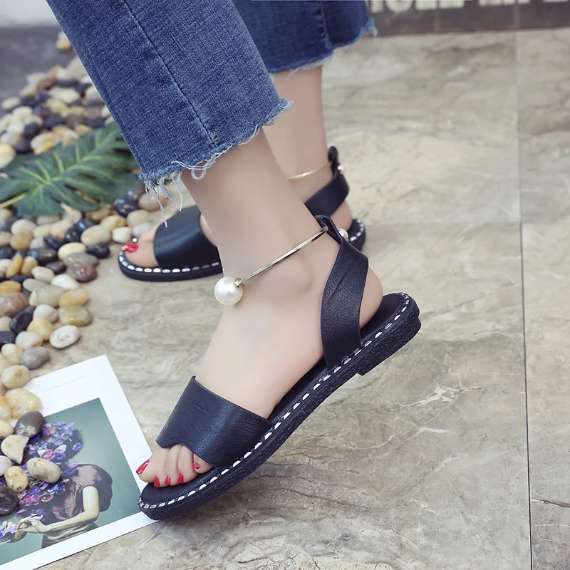 Women Sandals 2019 Summer Gladiator Sandals Soft Leather Sandal Shoes Women Ladies Flip Flop Flats Heel Sandalia Plataforma998
