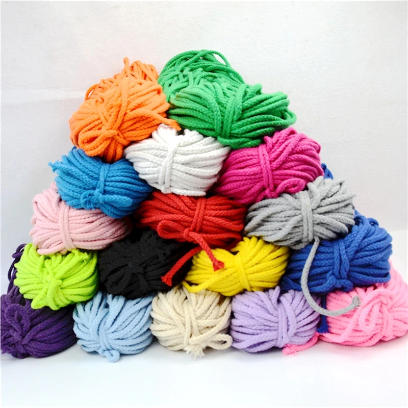 

5mm Twisted Rope Eco-Friendly 100% Cotton Cord High Tenacity Thread DIY Craft Woven String Home Textile Craft Home Decoration