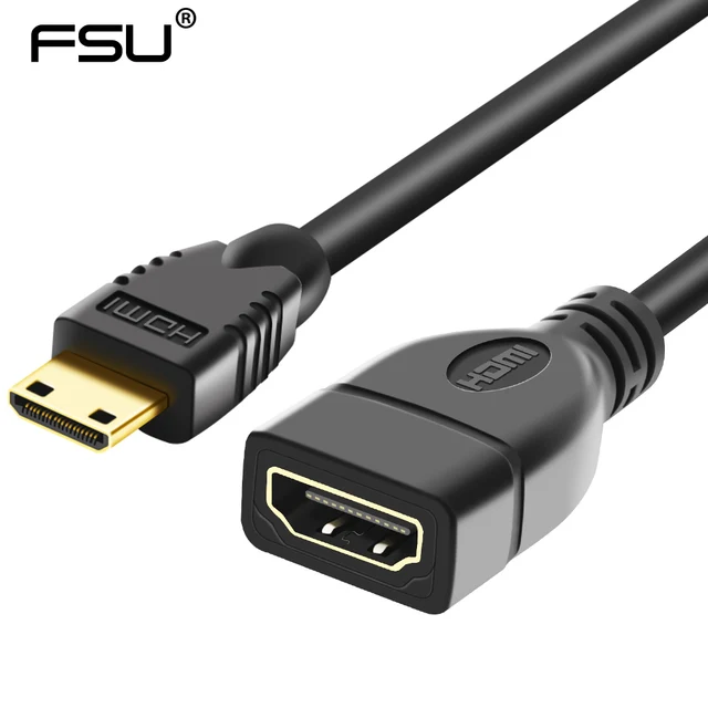 FSU Mini HDMI Male to HDMI Female Adapter Cable Convertor 1080Pin HDMI