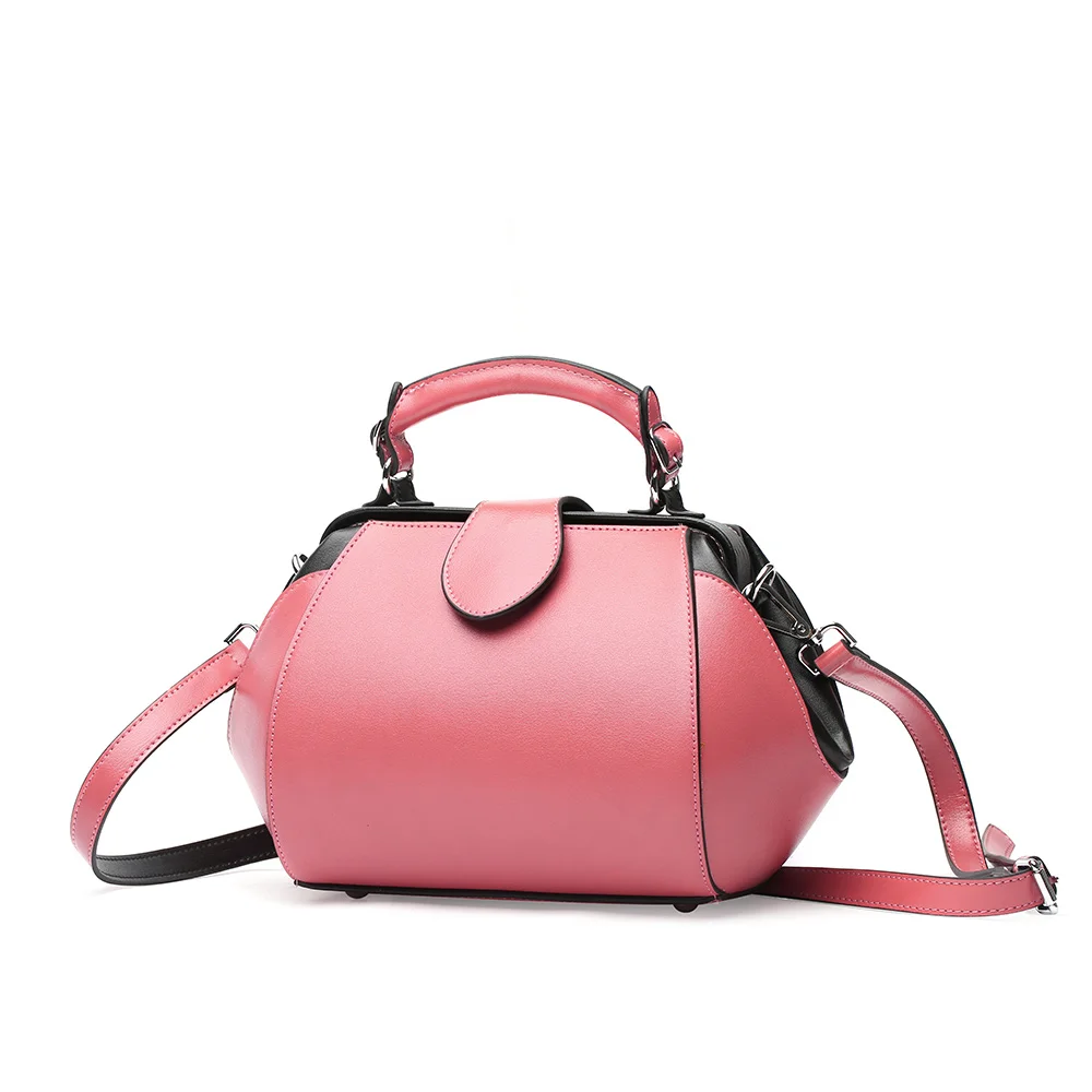 

Shoulder bag Messenger bag simple contrast color doctor bag portable ladies bag