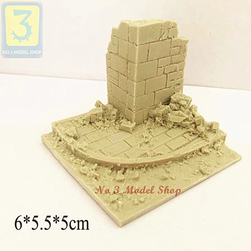 1/35 Resin Sand Table Scene Ruin City Wall Filed Base for Art Crafts Gift #3 