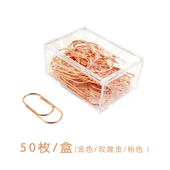

10pcs tandard Boxed Ordinary Clip Electroplated Paper Needle Learning Stationery Pocket Periphery Customized