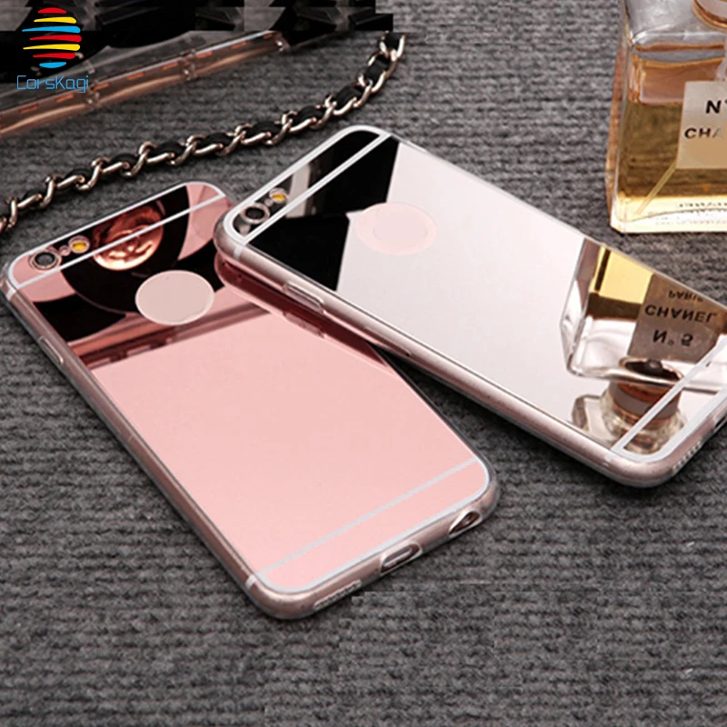 

Mirror Case For iPhone 7 8 Plus X XS Max XR Cases Soft TPU Cover For iPhone 6 6s Plus SE 5 5s Silicone Slim Make Up Case 7plus 8